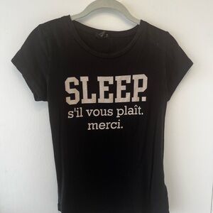 Black Graphic Tee - Sleep S'il Vous Plaît